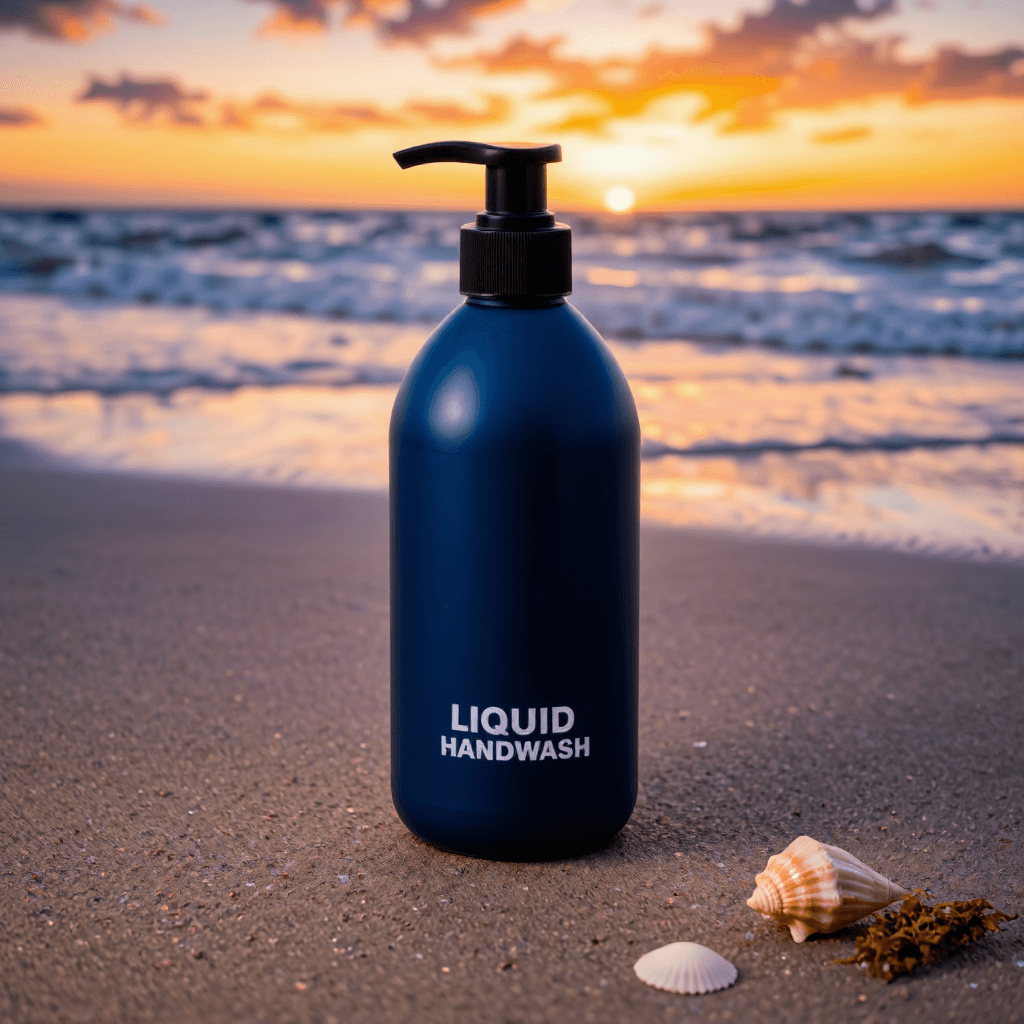 product photography of a bottle of liquid handwash