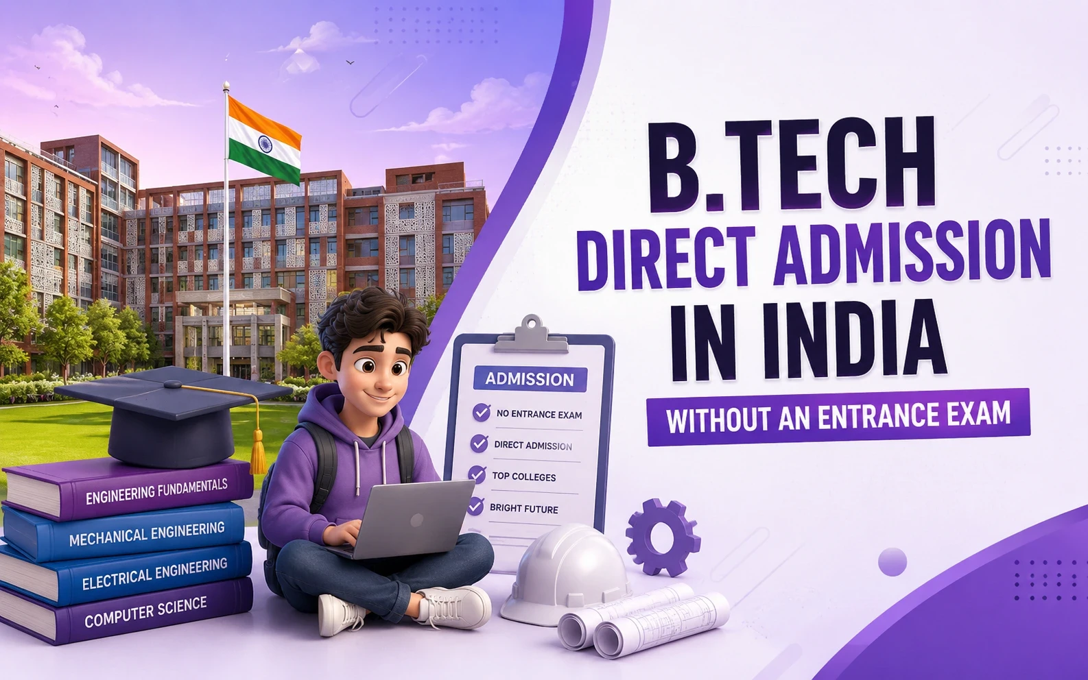 B.Tech Direct admission in India without an Entrance Exam