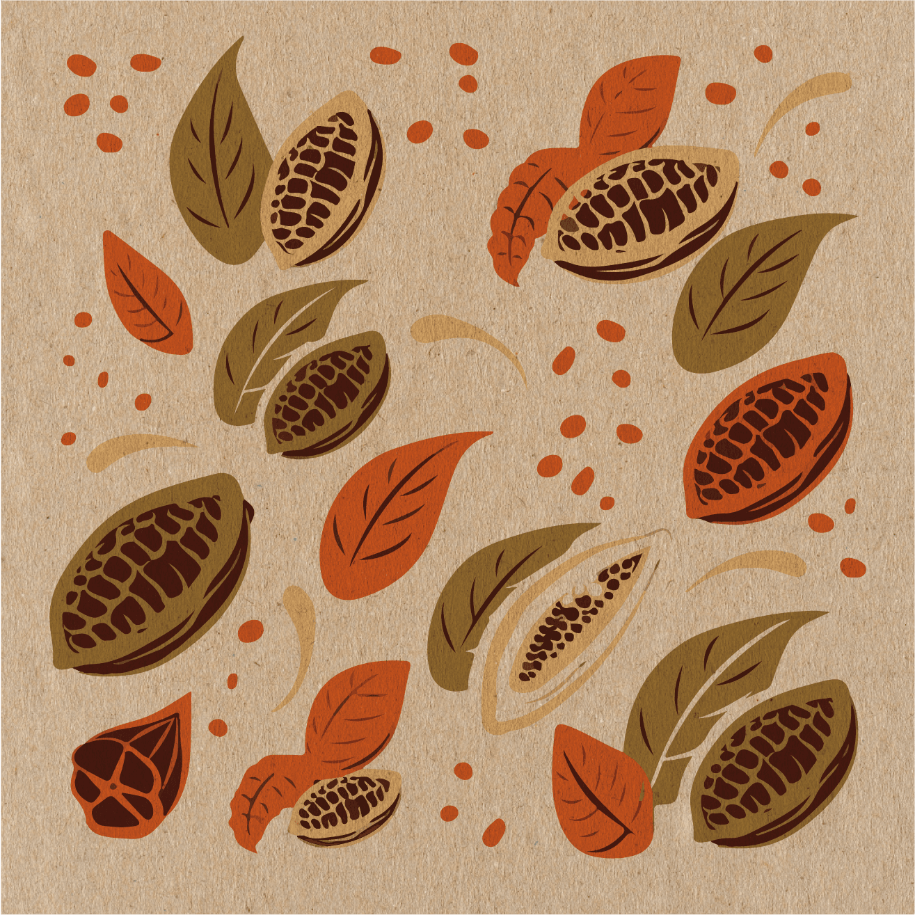pattern cocoa pods design by Lella Cassa