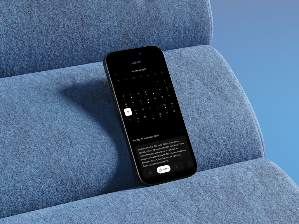 Journal App Kairos Screen on iPhone