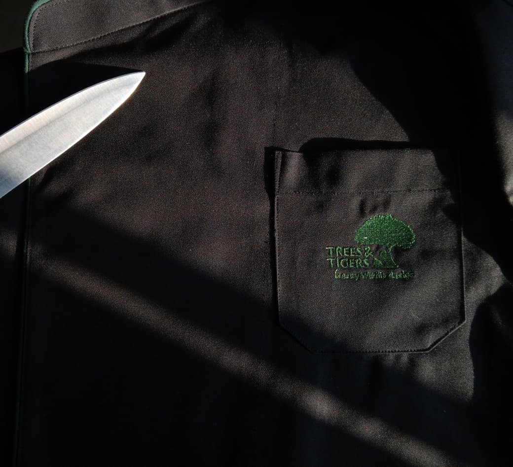 Trees and tigers chef coat