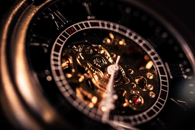 closeup of a watch