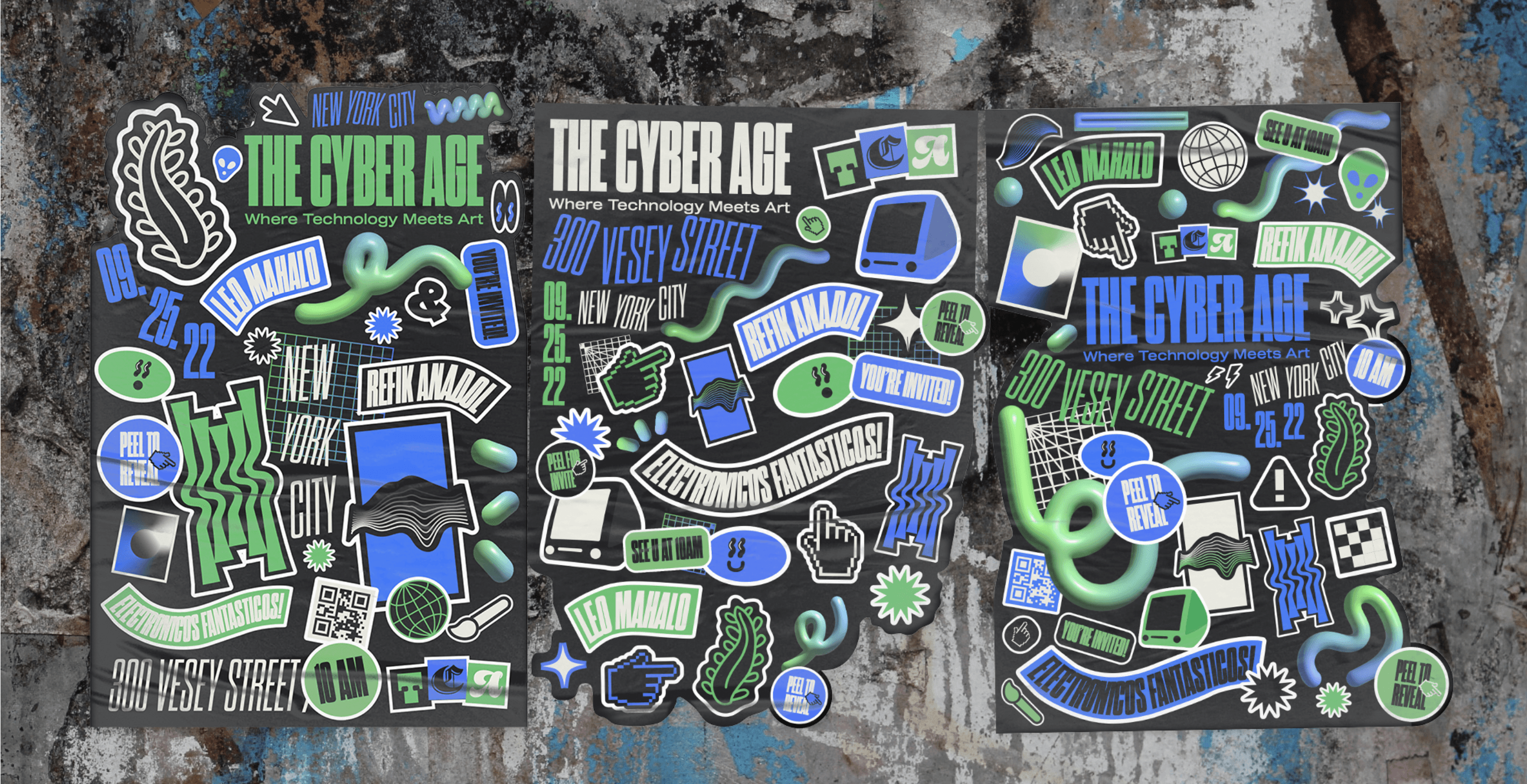 3 posters for cyber festival