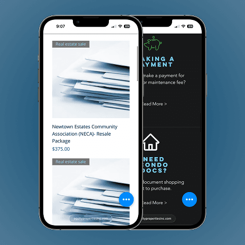 Mobile view of their condo docs page