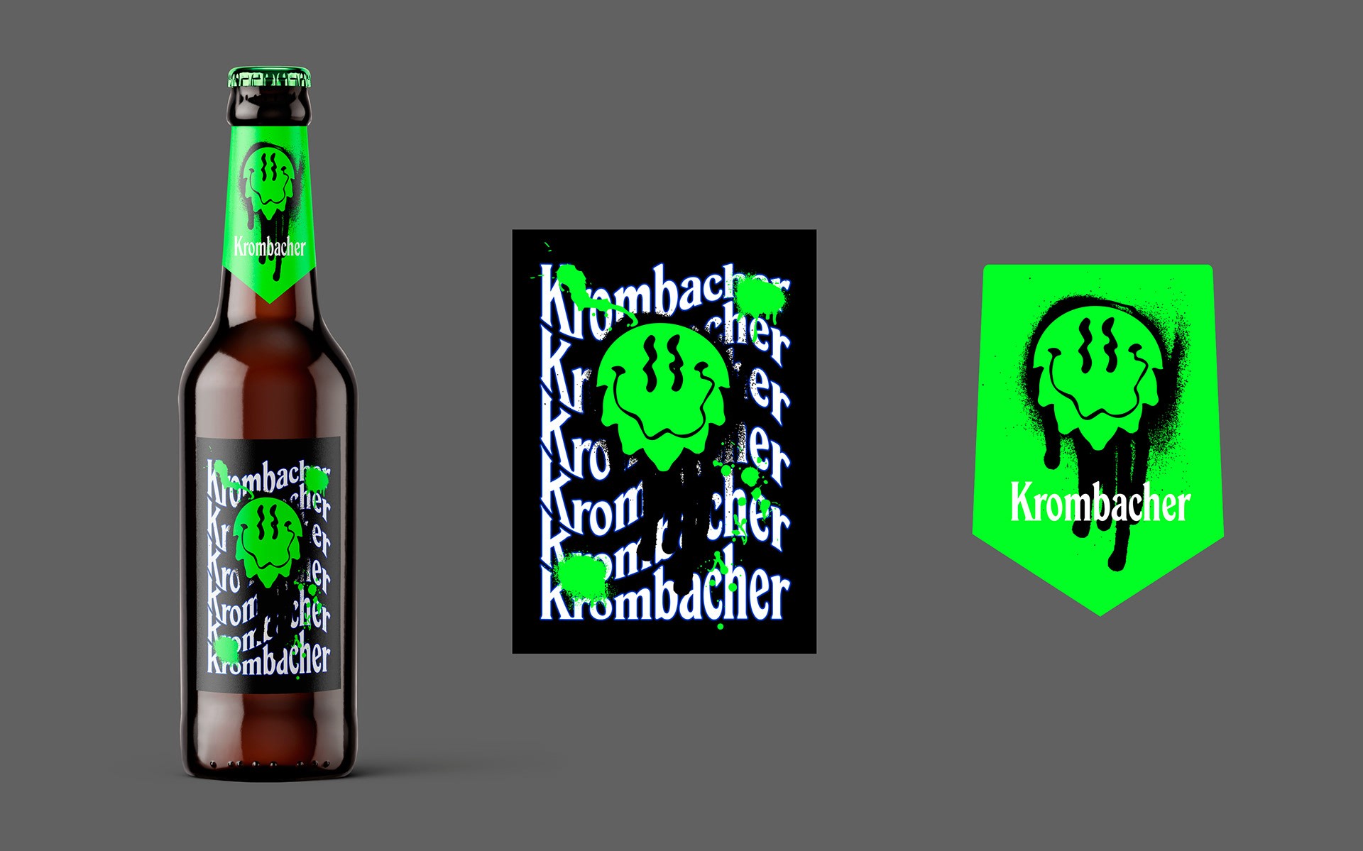 Labeldesign für die Krombacher Nightlife Edition – reduziert, laut und bewusst anders gedacht.