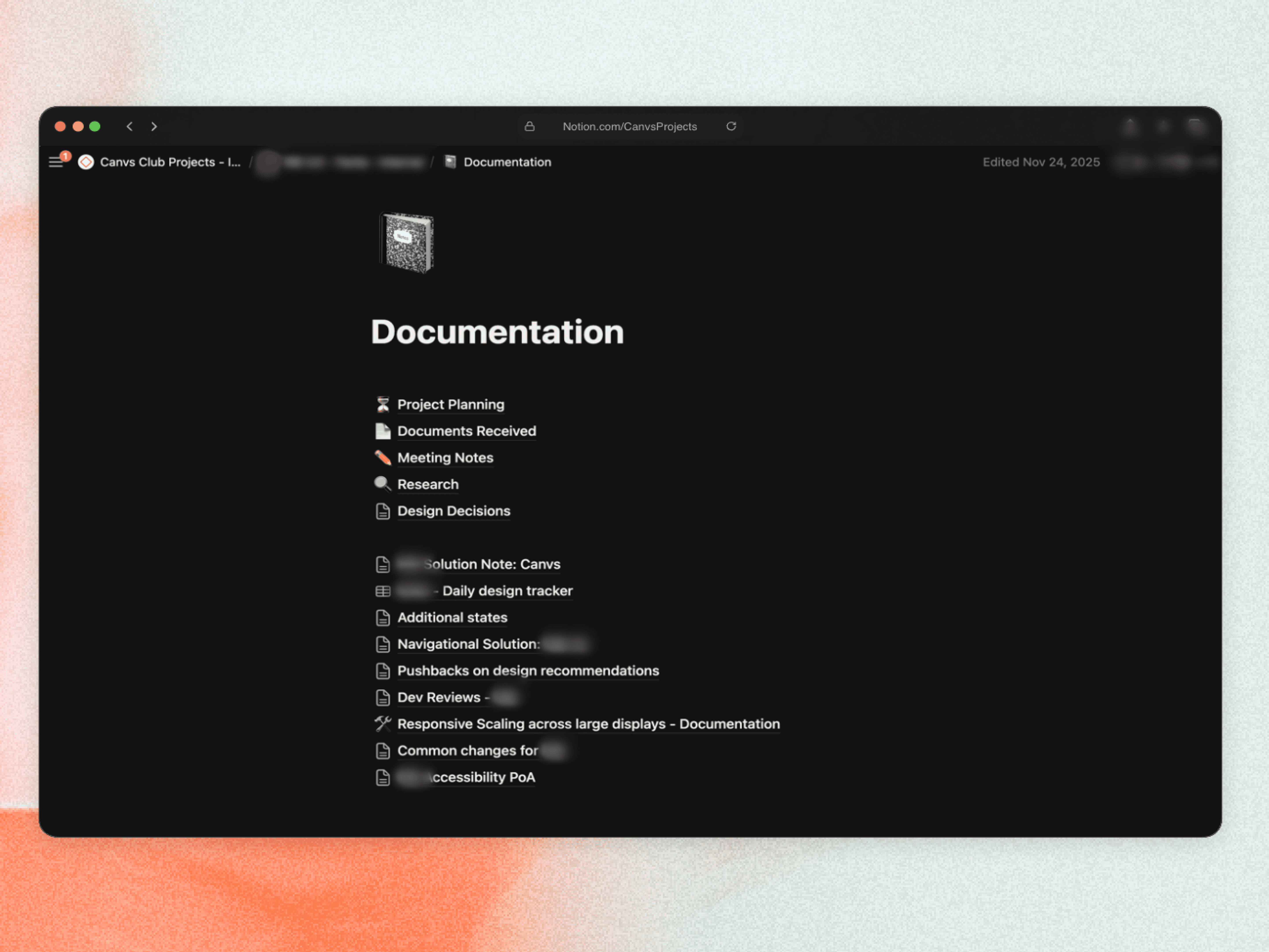 Documentation of the various requirements and inputs for a particular project