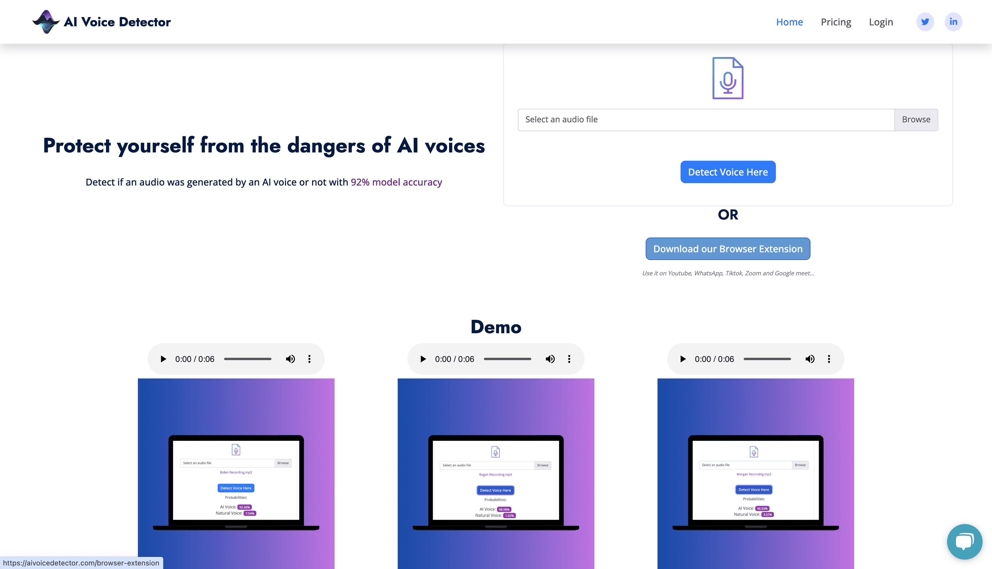 AI Voice Detector Home Page