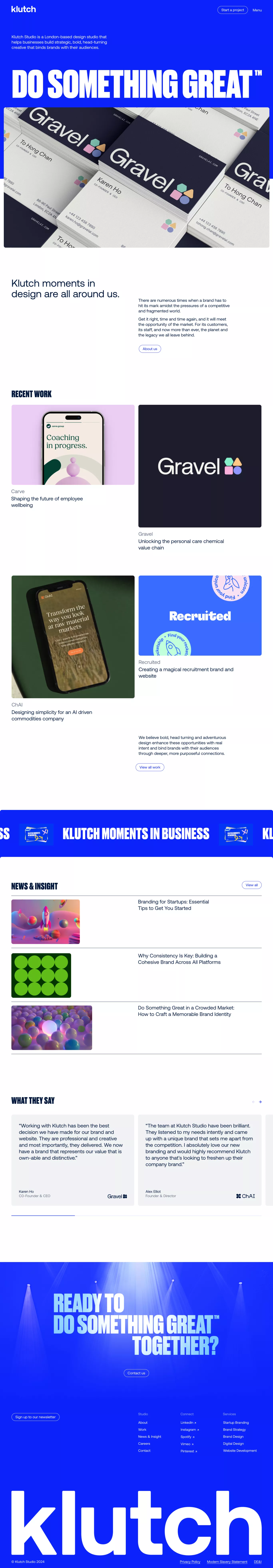 Design Studio London portfolio page screenshot showcasing Design and Tech design