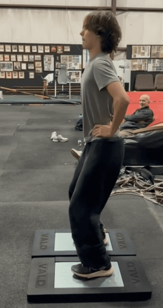person conducting a force plate test