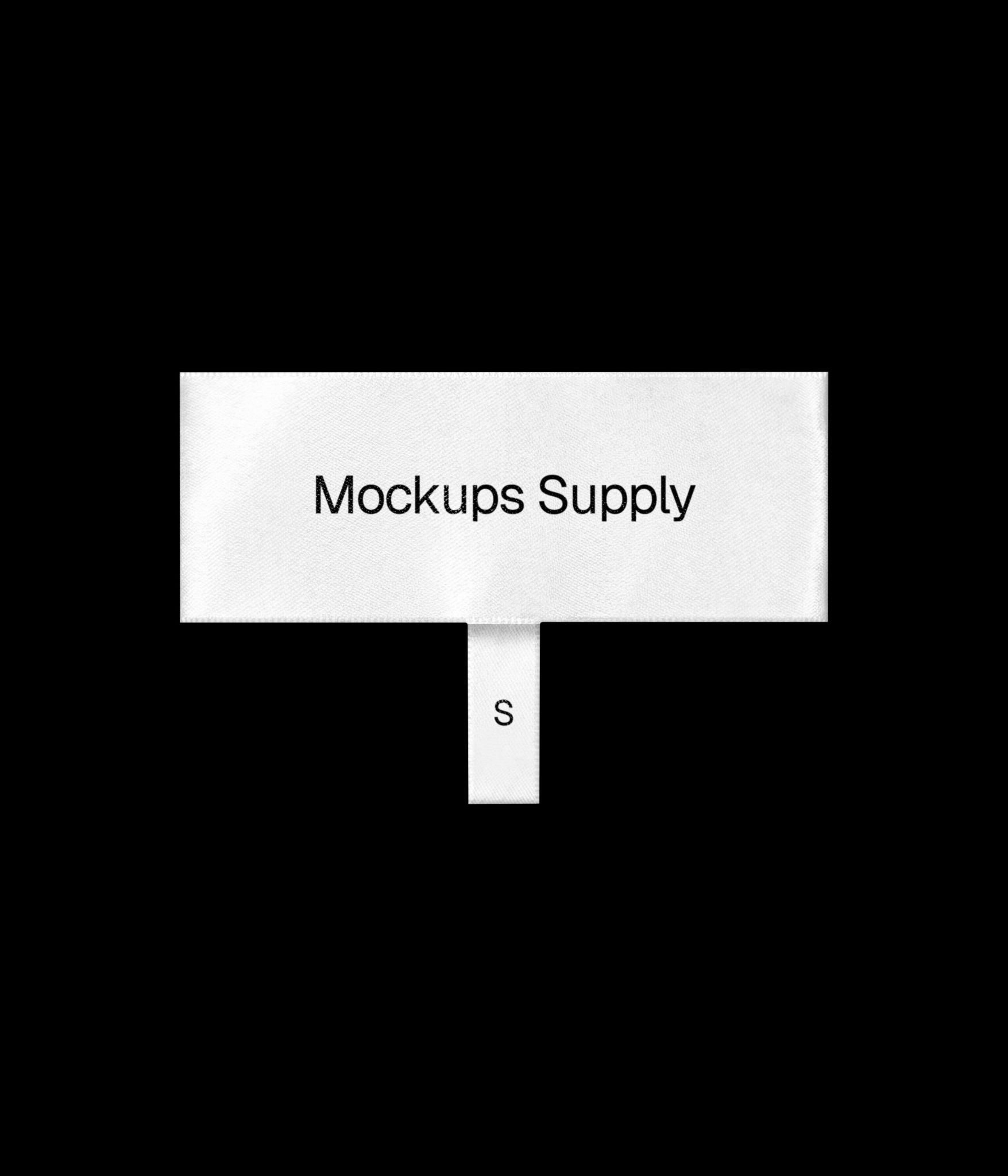 Satin clothing label mockup with size tab download on Mockups Supply