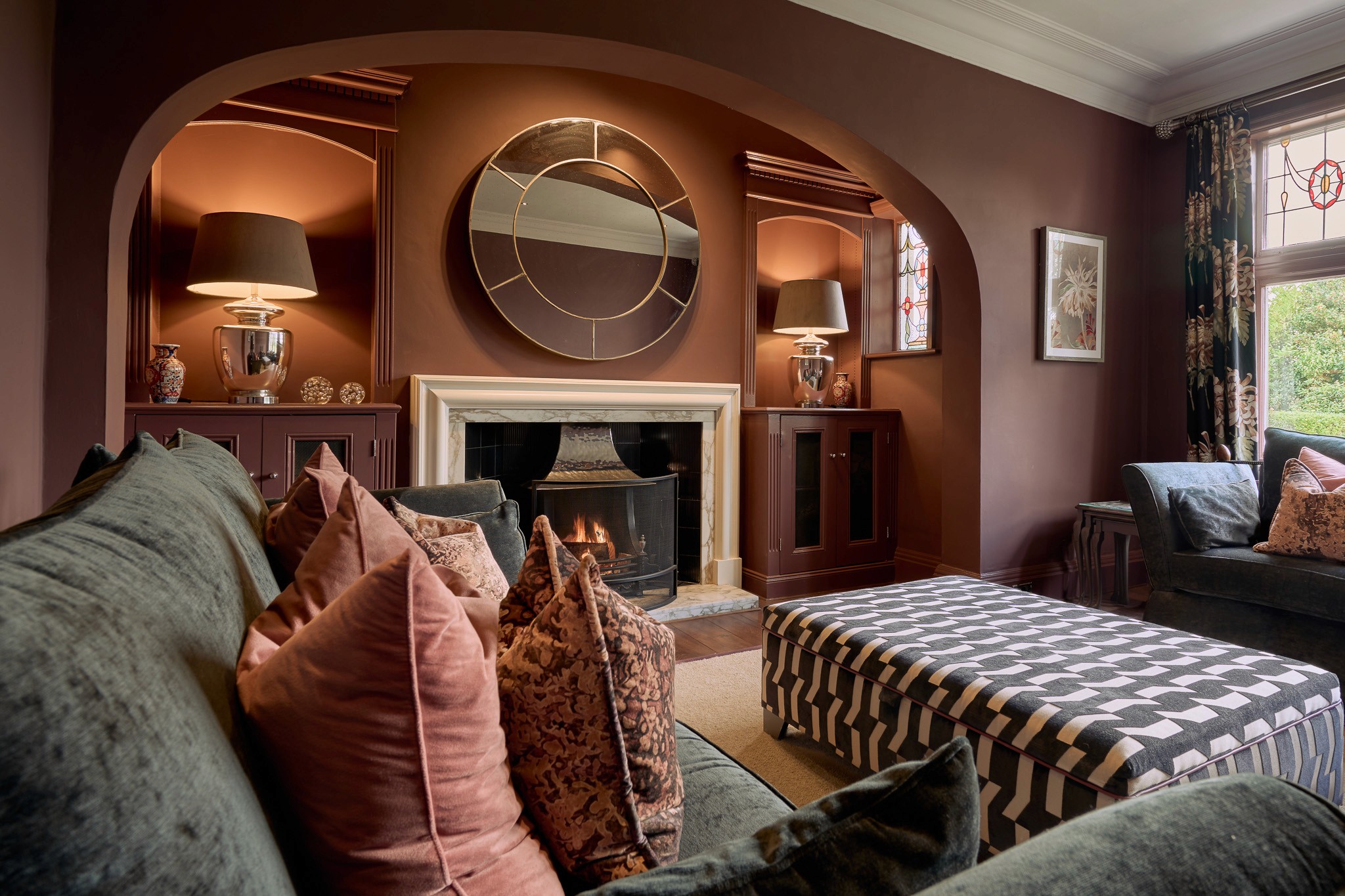 A photo of a large master bedroom