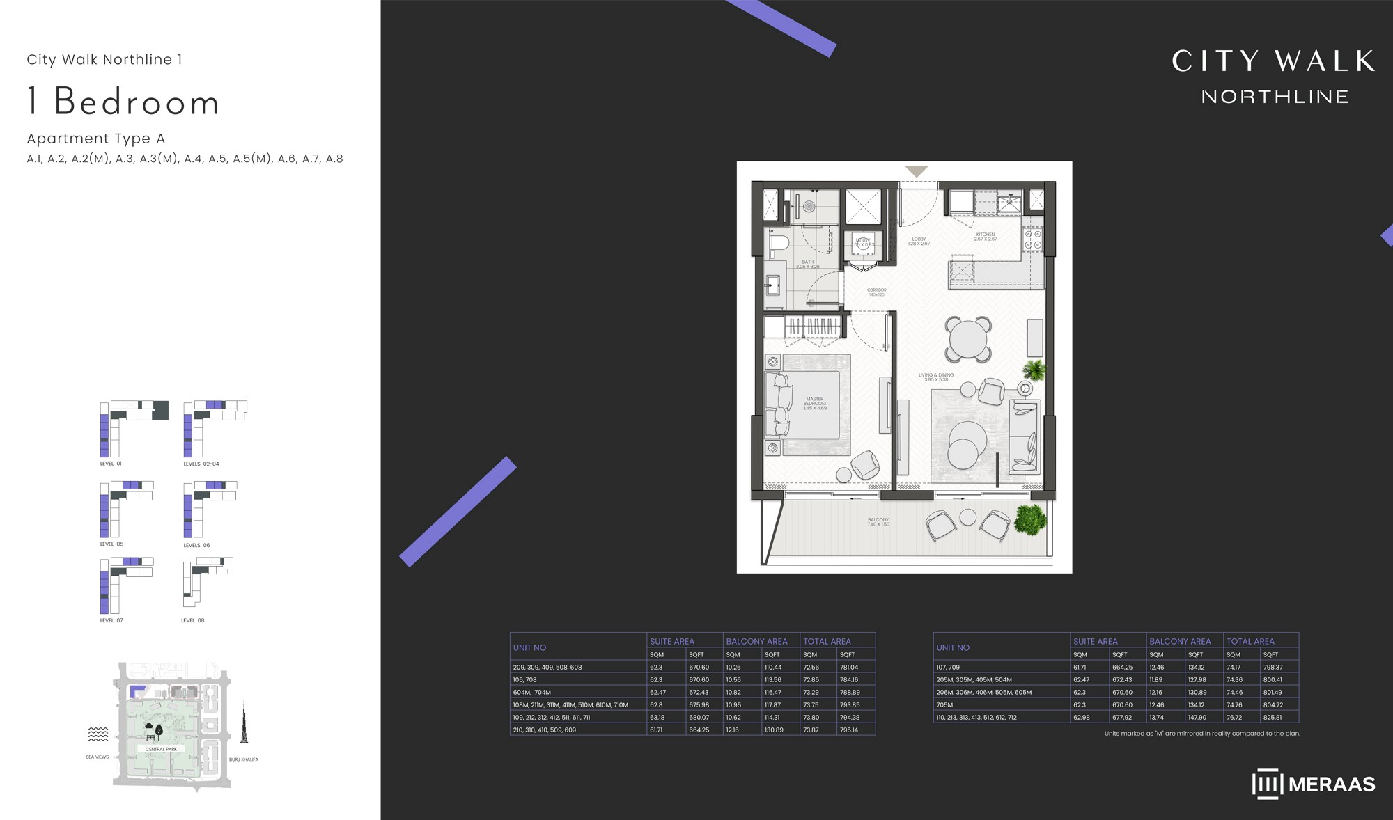 City Walk Northline at City Walk Dubai  1 Bedroom Apartment