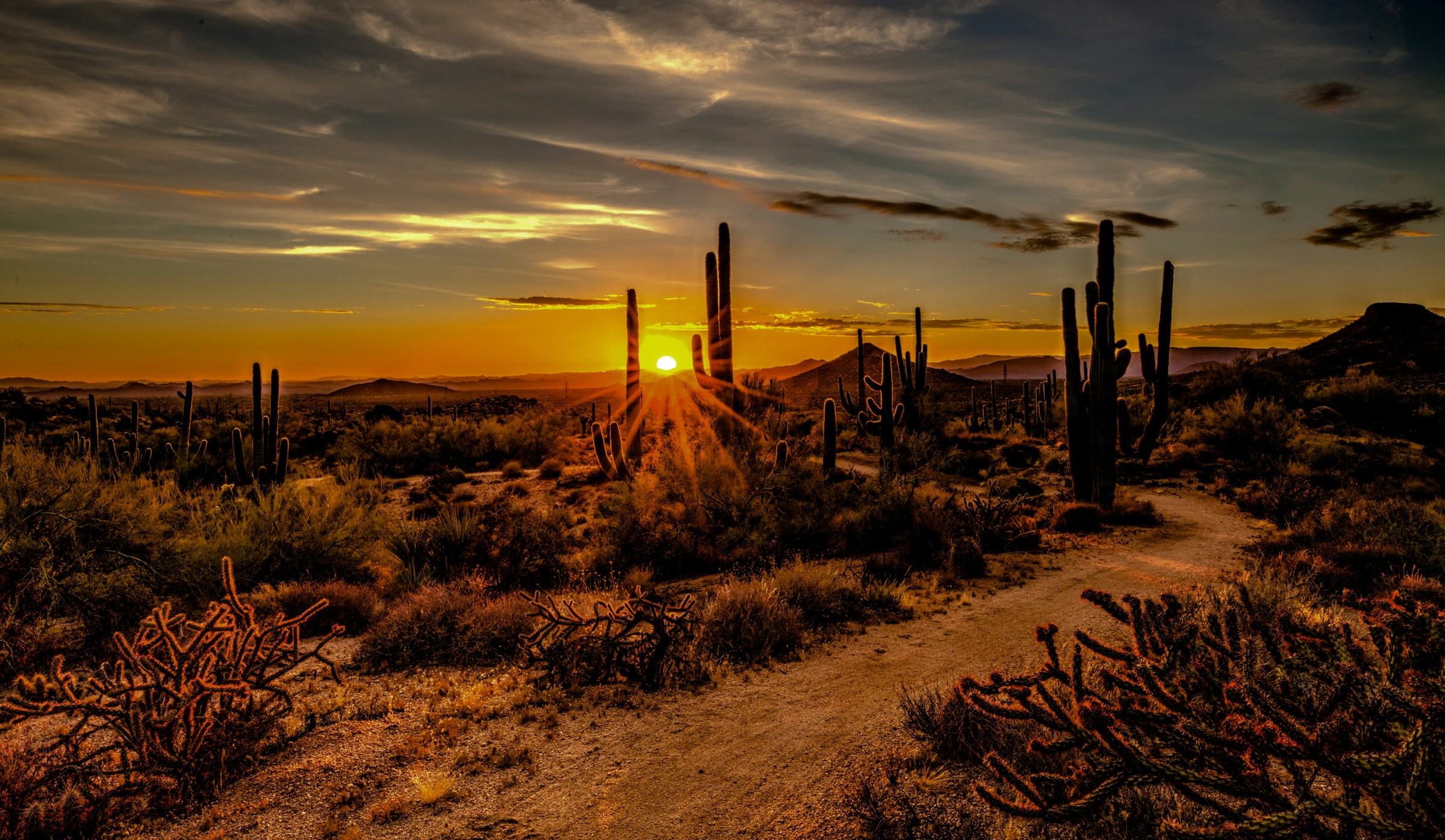 Cinematic Arizona desert landscape