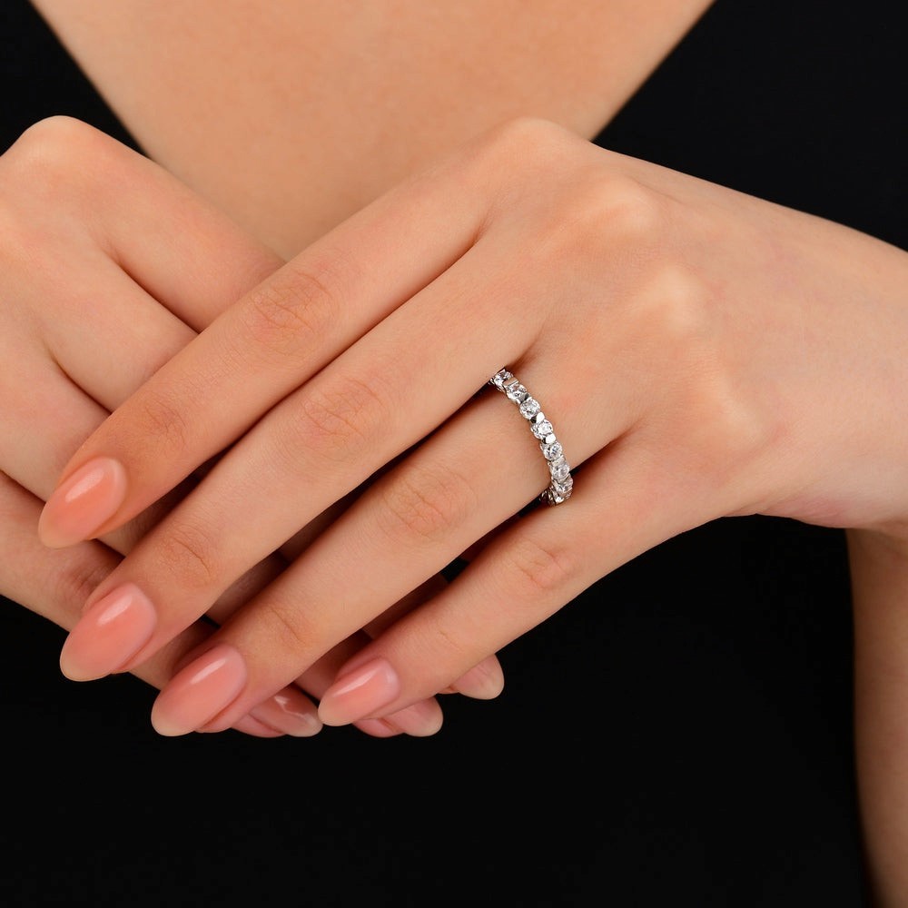 Assos Pırlanta 14 Ayar Altın Işıltılı ve Zarif Tamtur Yüzük