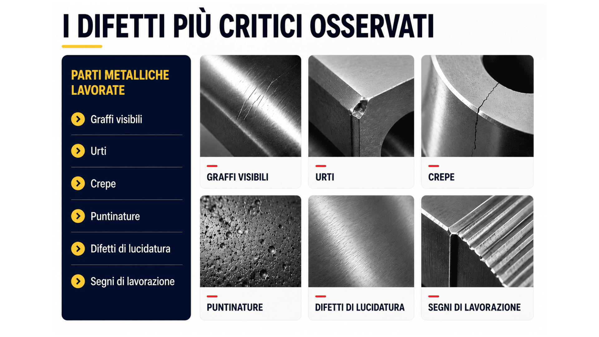 Difetti dei componenti metallici