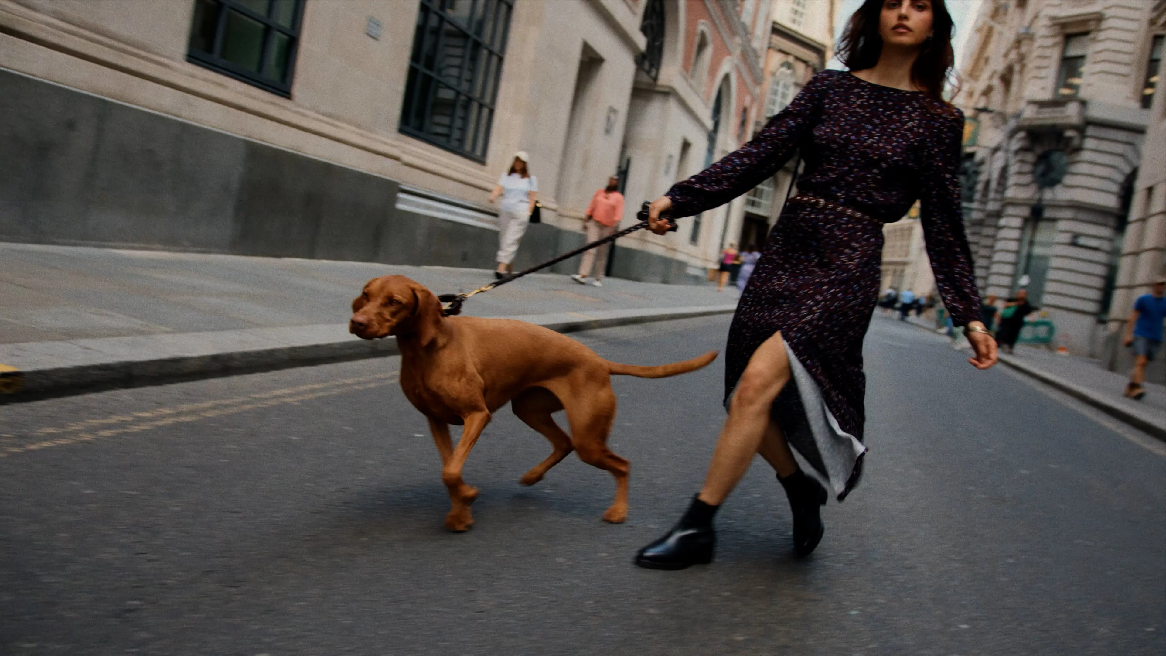 londre mannequin avec chien ballade par joris favraud mode