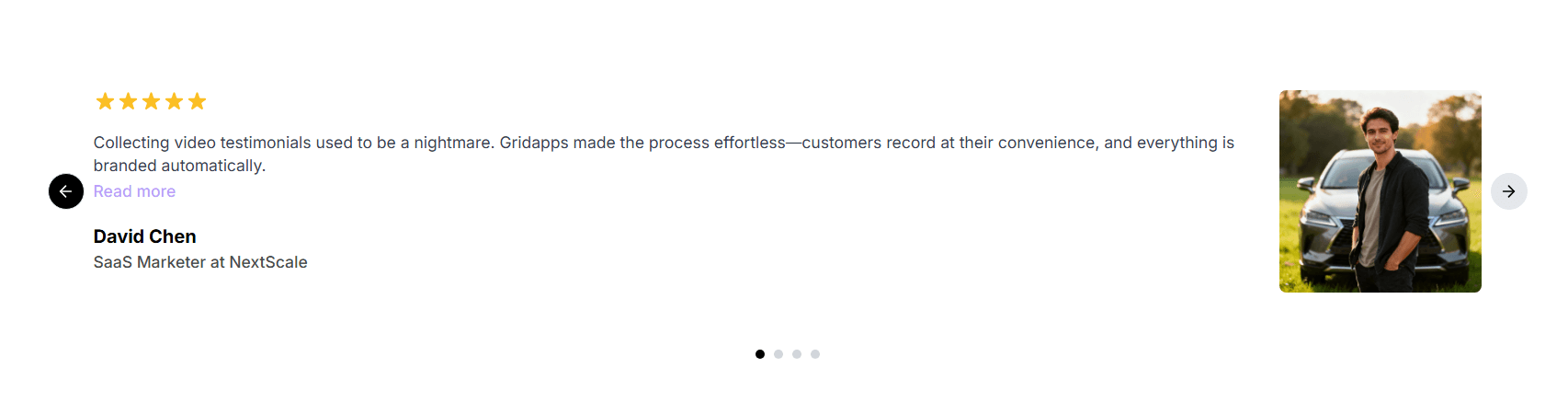 Testi card carousel | Griaapps Testimonials