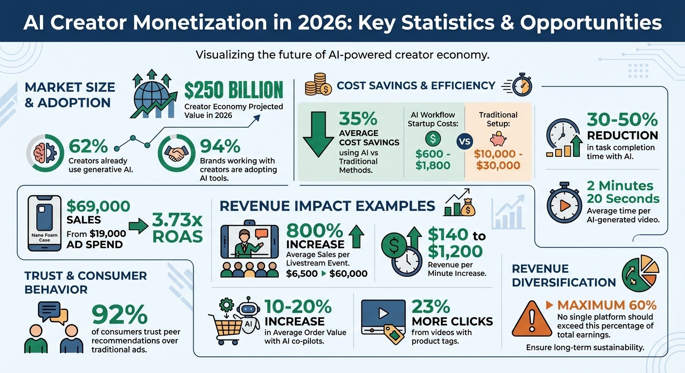 AI Creator Monetization Statistics and Revenue Opportunities 2026