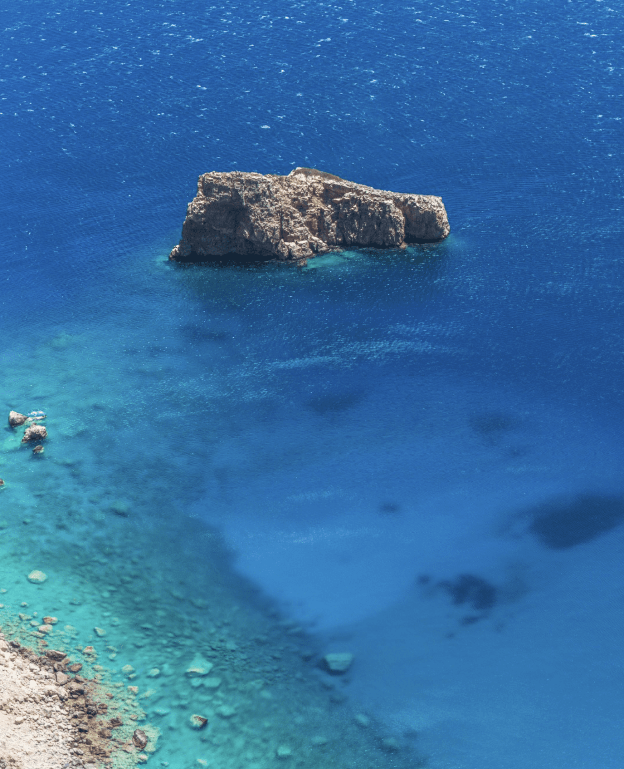 The endless, deep blue sea of the Aegean.