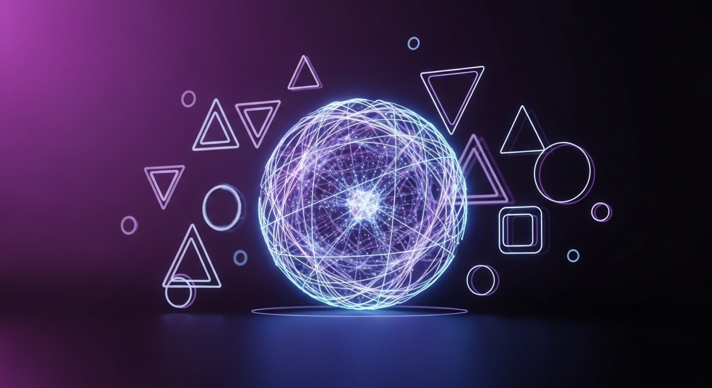 AI data processing and knowledge graph visualization representing how LLMs interpret structured content