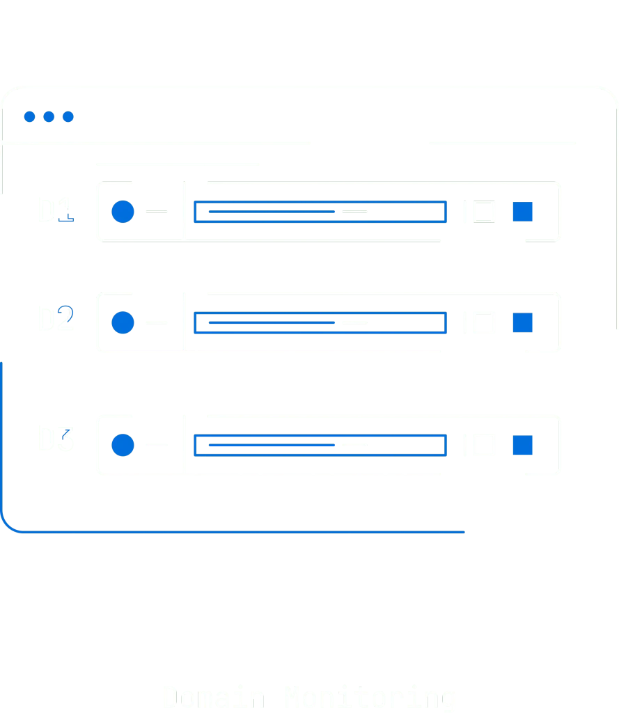 Support illustration for Console9's solutions, title "Domain monitoring"