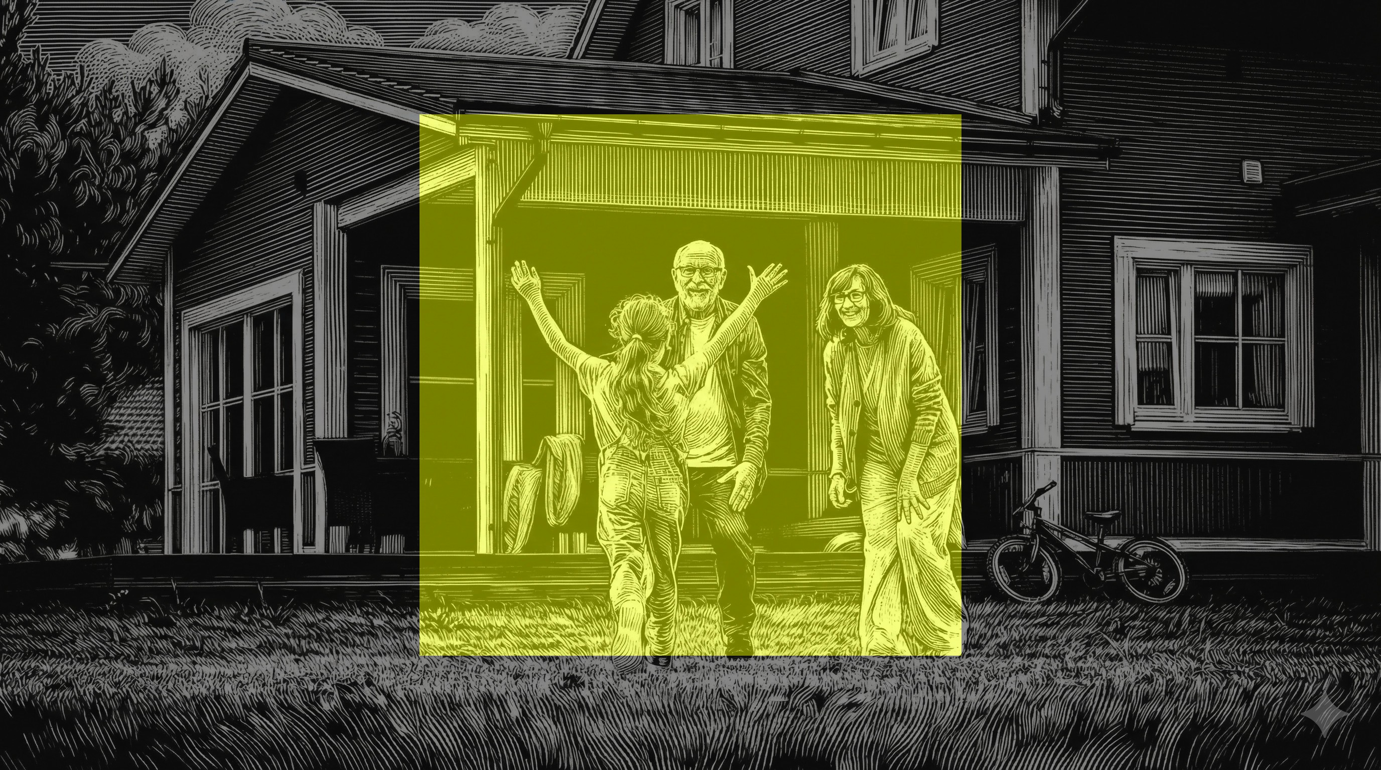 A minimalist wooden desk with a small lamp and an open notebook, situated in a bright, warm-lit room.