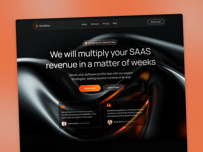SAAS website hero section design