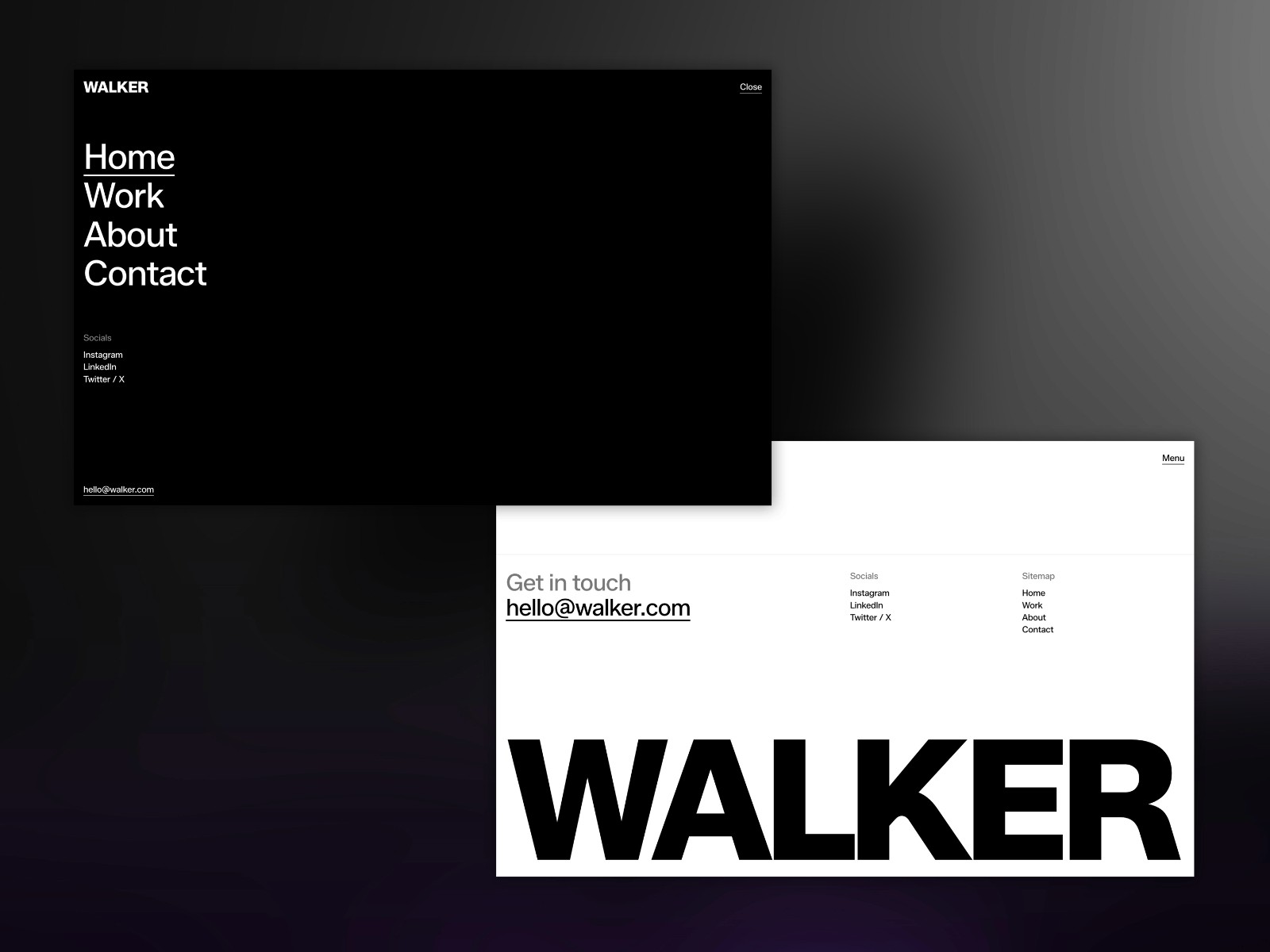 Walker — 黑白极简现代创意机构官网设计灵感