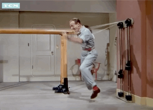 Fred Astaire working out as a metaphore for work