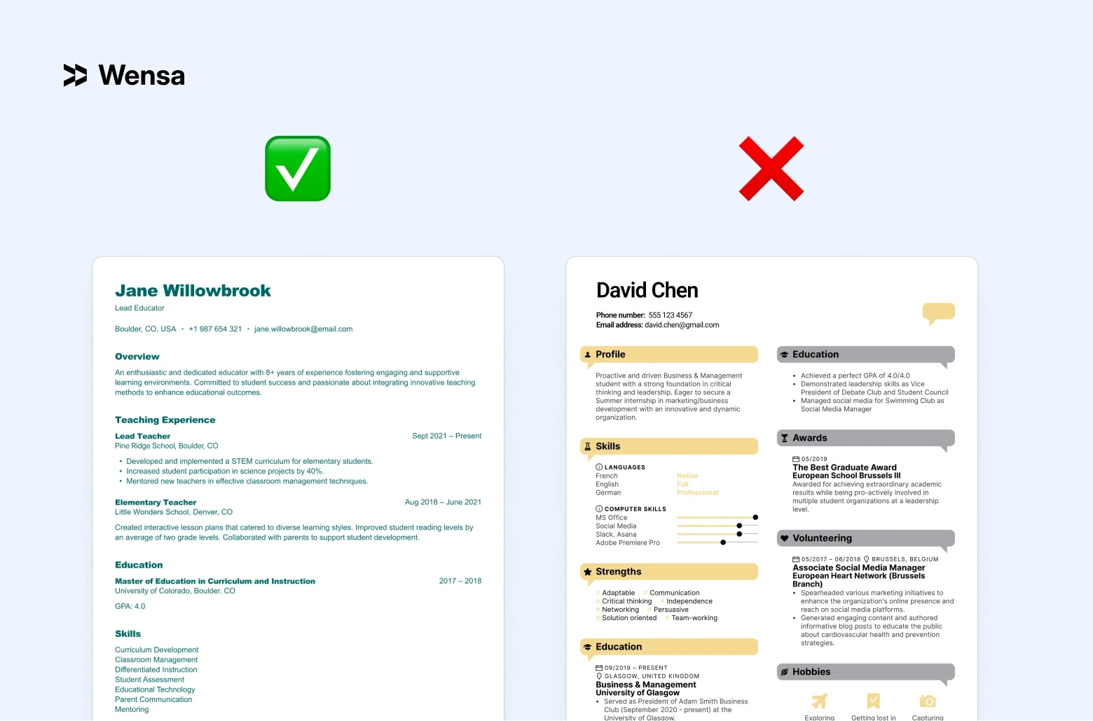 comparison of ATS-friendly resume vs visually designed resume