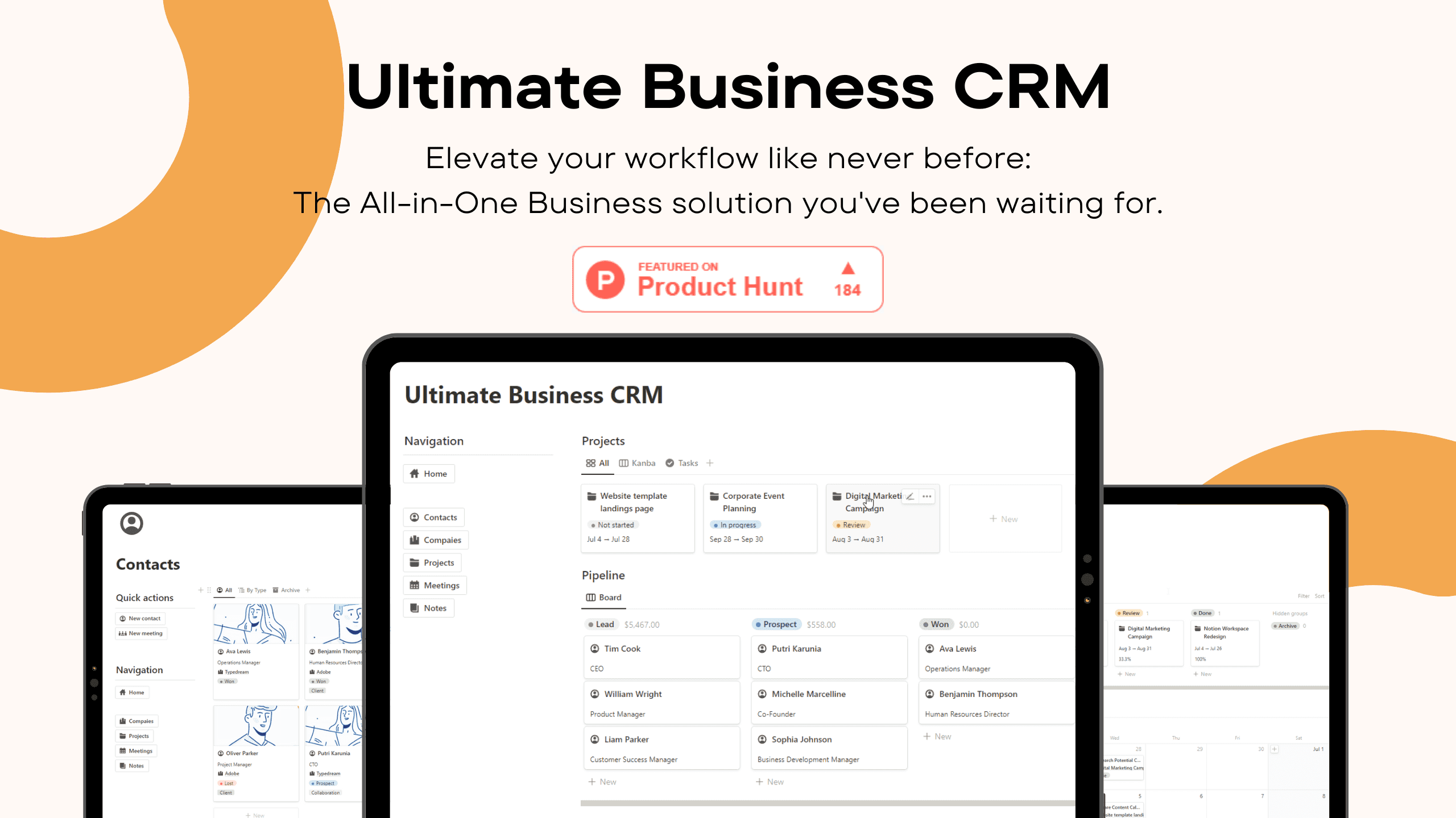 This is a Cover to CRM Notion a Notion Template