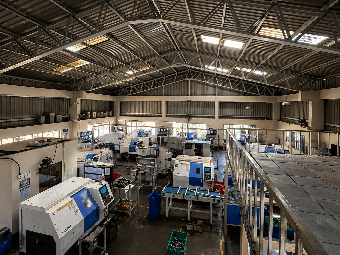 a factory filled with lots of machines and equipment