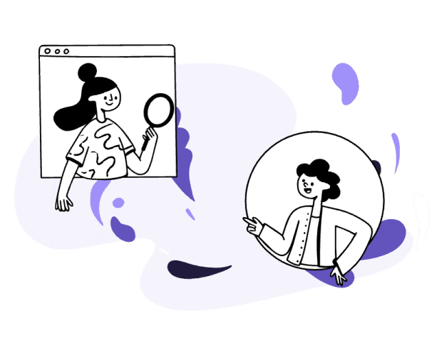 Illustration zum Projektcheck – Rabea prüft das Design für Framer-Websites