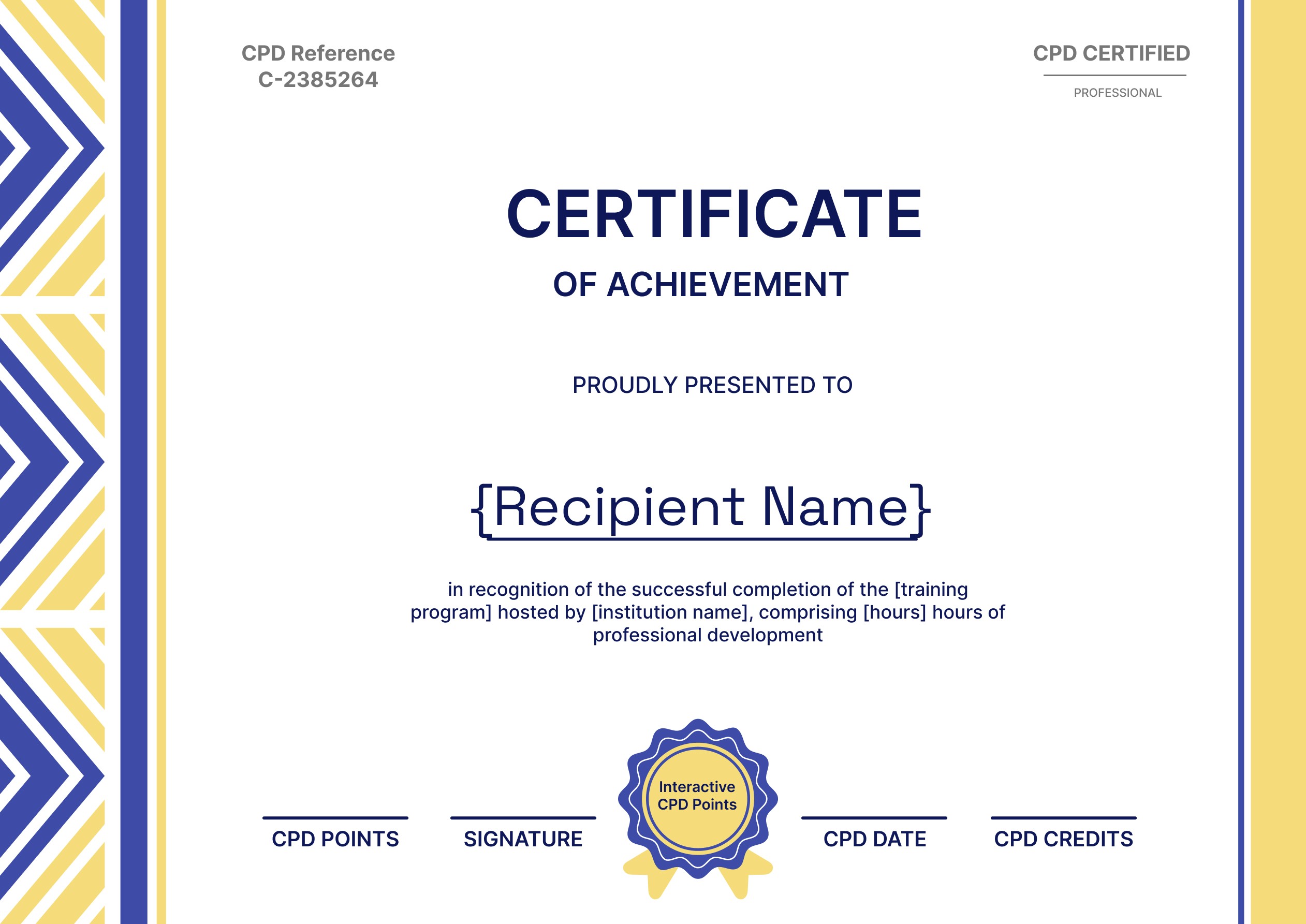 Wauld - Contemporary and Professional CPD Certificate Template