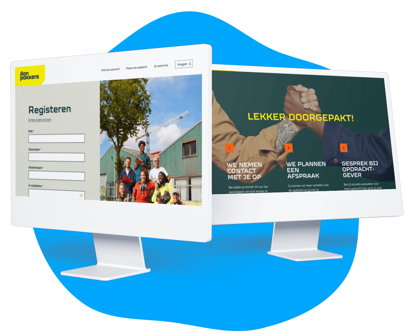 Mobiele telefoons met flexwerk martplaats app van YoungOnes