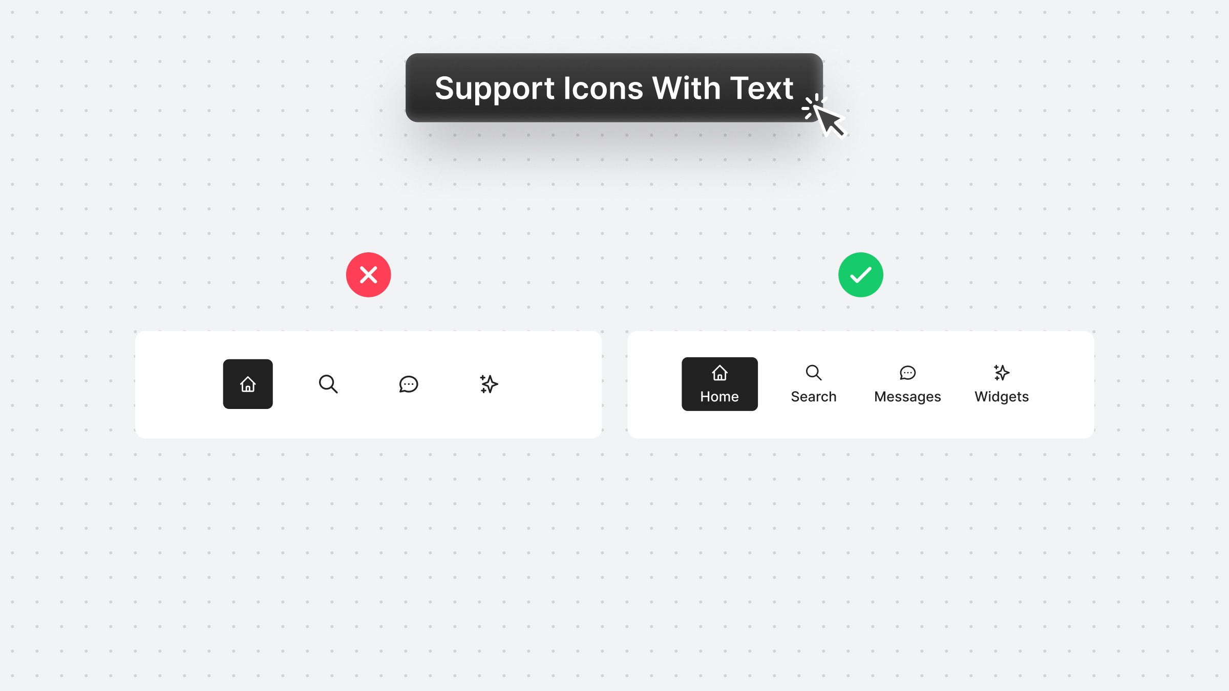Support Icons With Labels