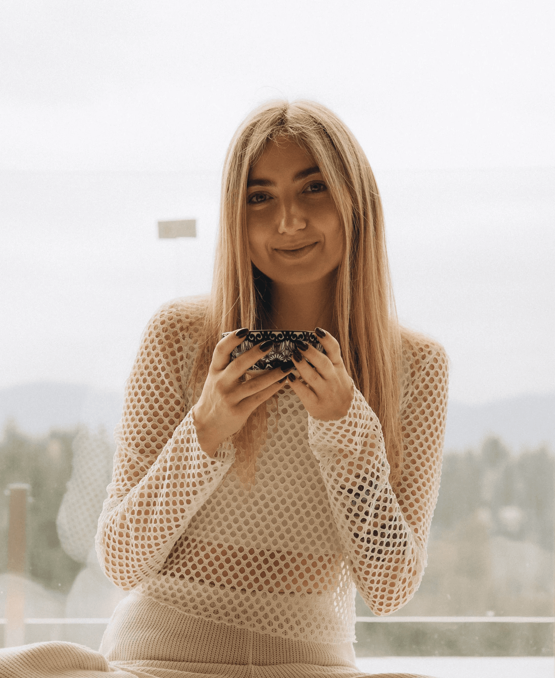 young fit girl showing up her wellness body