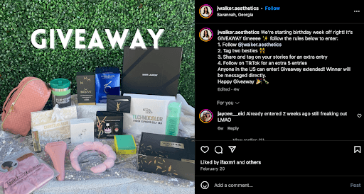 host giveaways and contests