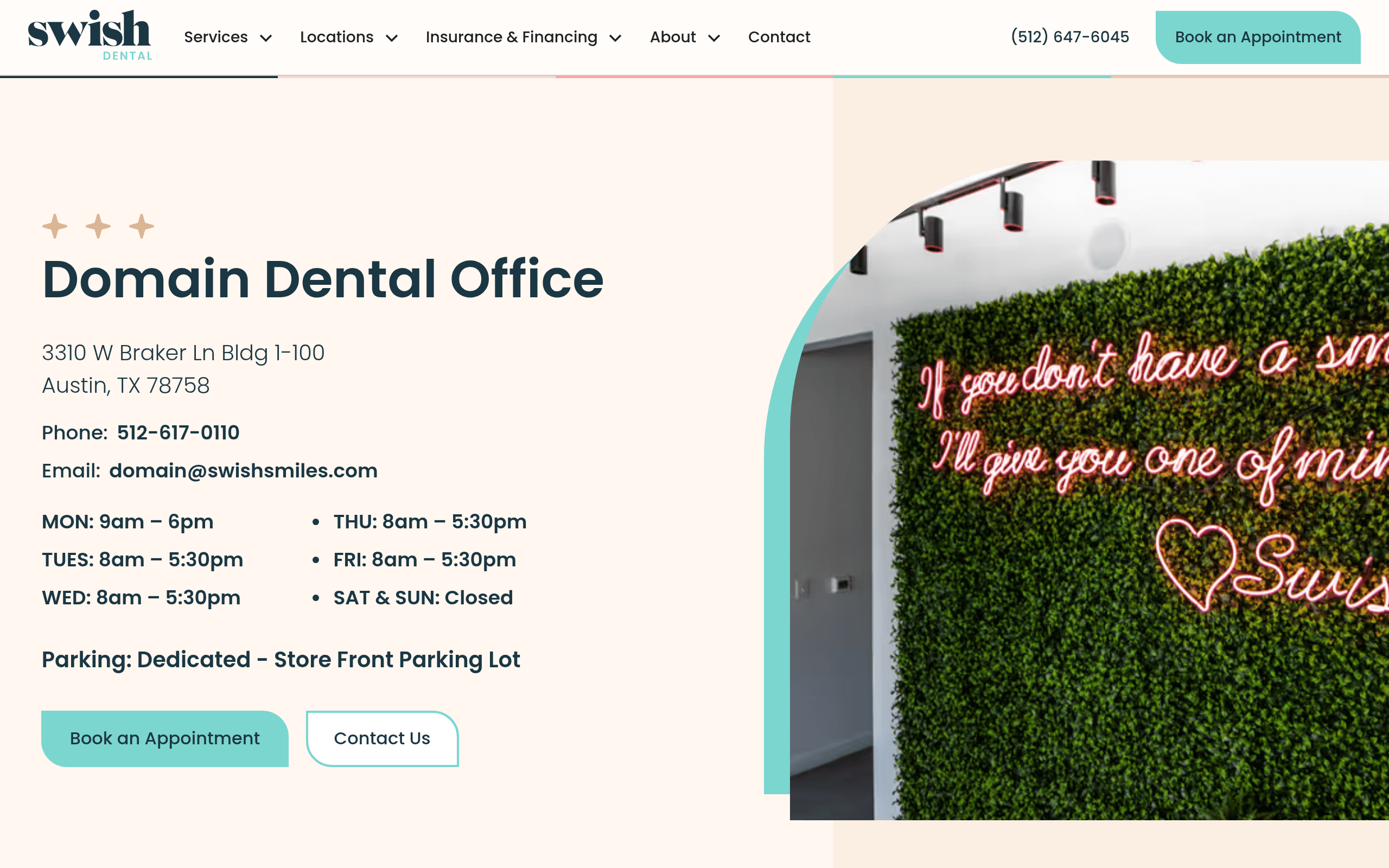 Swish Dental - Domain Screenshot