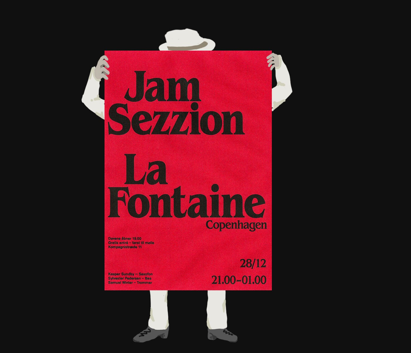 La Fontaine poster — tactile illustration and typographic detail