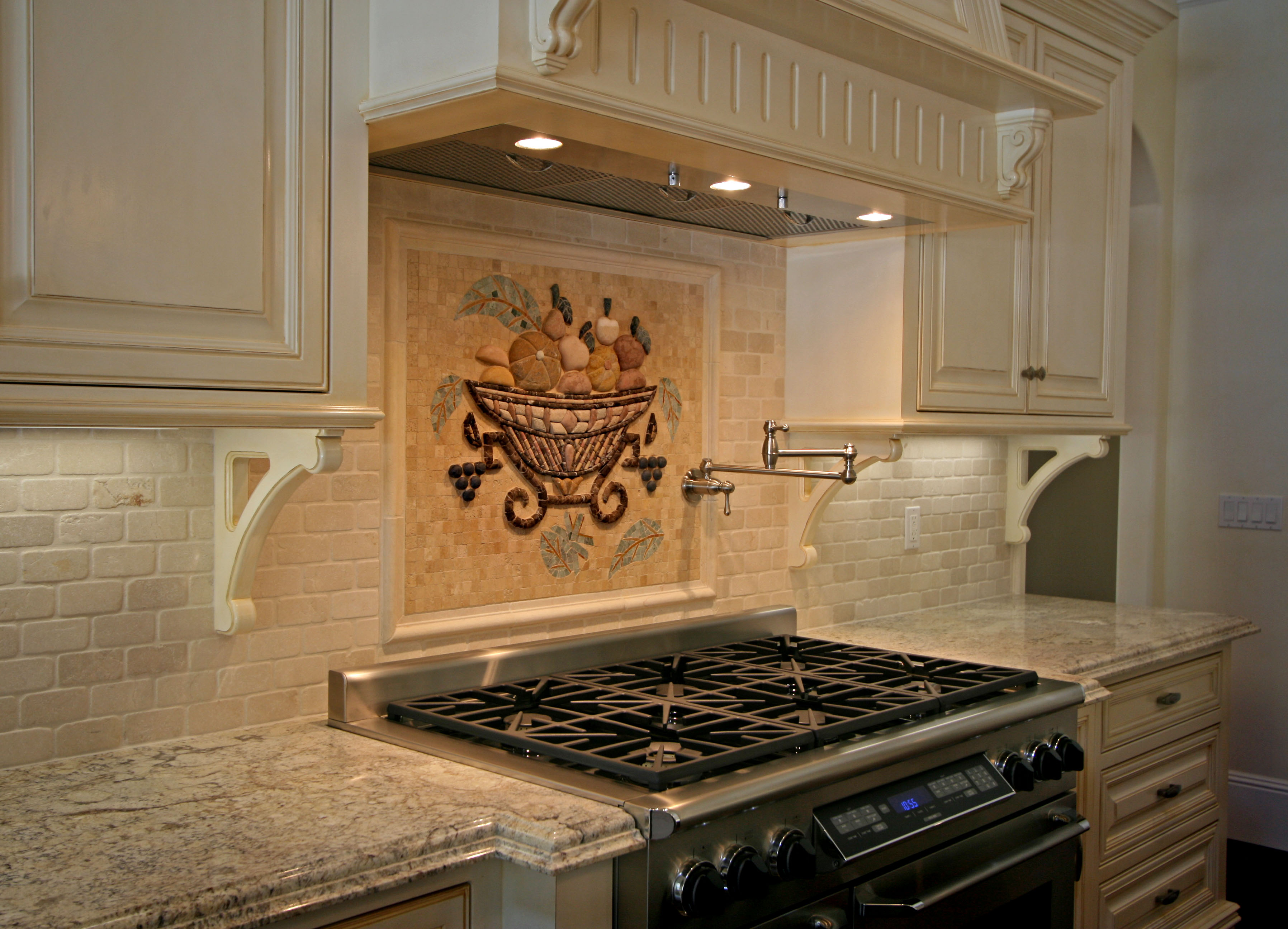 Kitchen oven shot, highlighting the modern features and design elements.