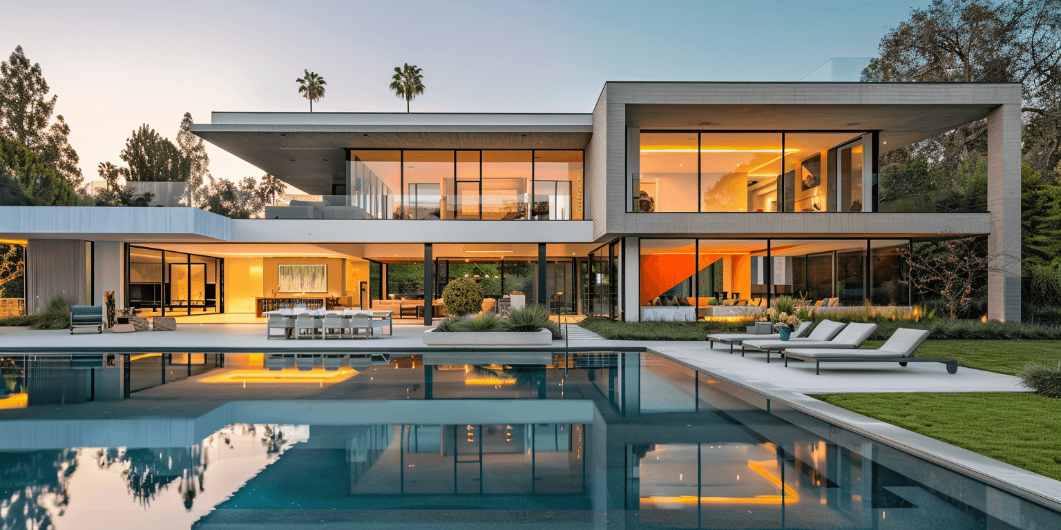 Luxury modern villa with a swimming pool