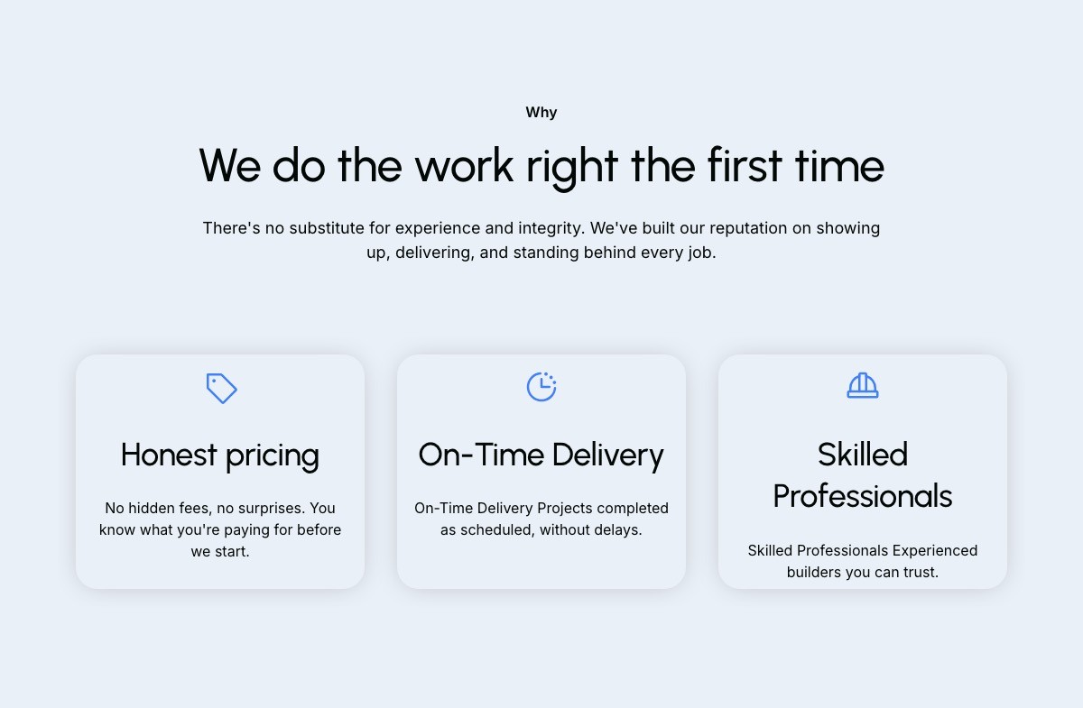 Hero section screenshot of a landing page created by MadbyCebo