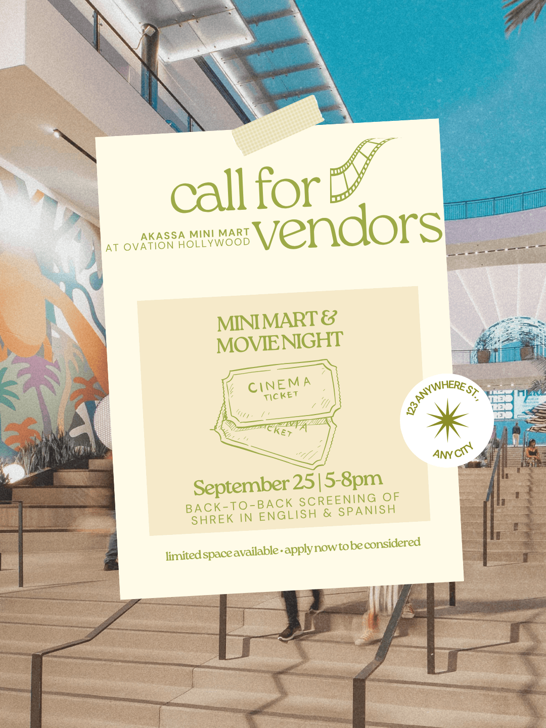 Call for Vendors - Ovation Hollywood