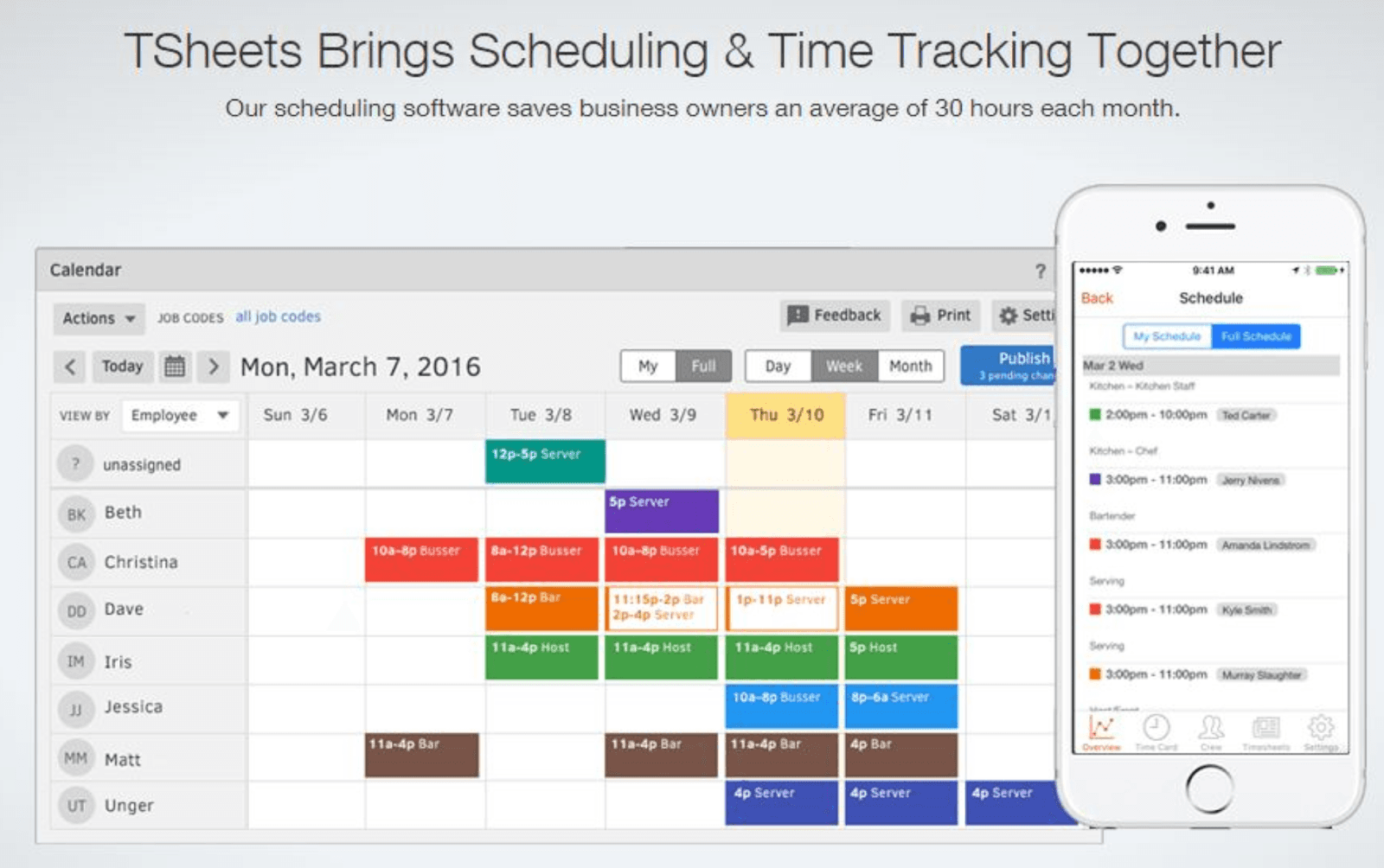 Tsheets Time tracking and scheduling&nbsp;