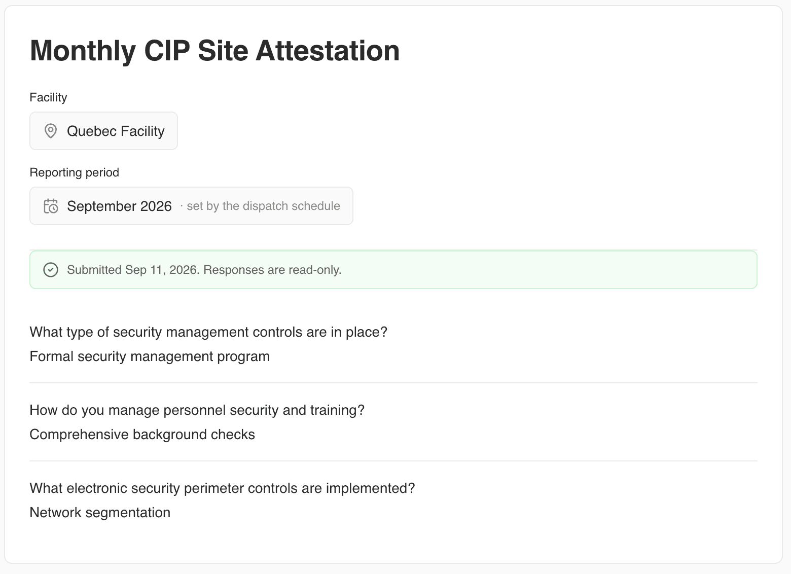 Questionnaire respondent view