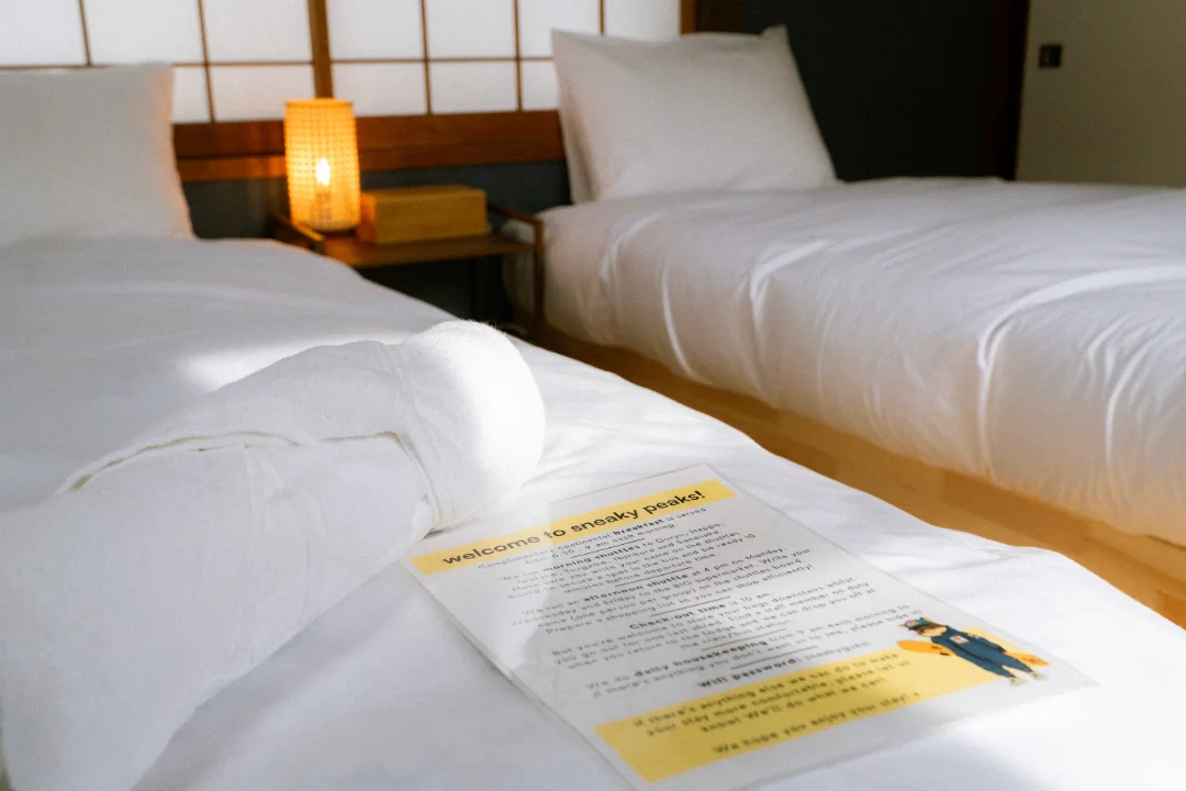 Deluxe King room interior at Sneaky Peaks, Hakuba