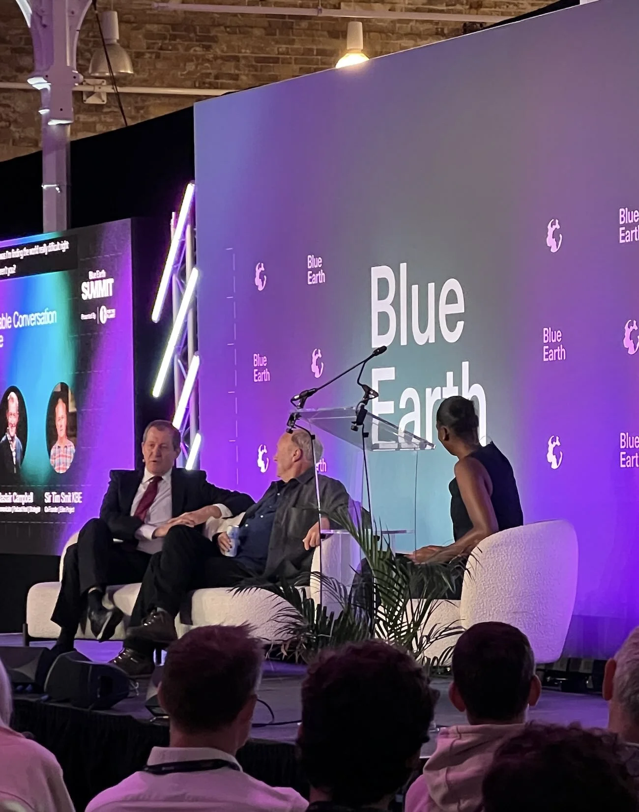 Former Downing Street Director of COmmunictoins Alastair Campbell speaking at the Blue Earth Summit, covered by Creative Kin, in Autumn 2025