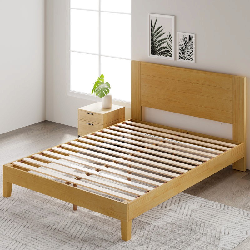 The kira solid wood low profile platform bed blends modern aesthetics with practical design for any setting.