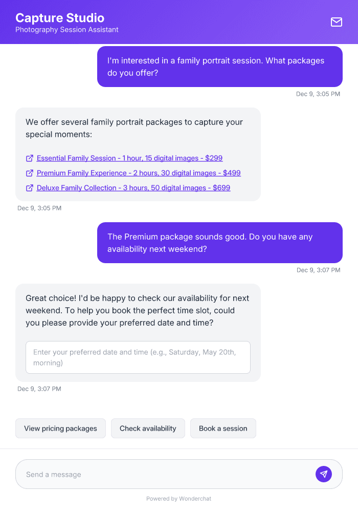Photography Session AI Agent Template